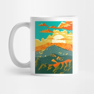 Mount Parnassus in Parnassos National Woodland Park Greece WPA Art Deco Poster Mug